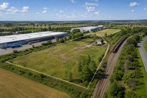 6681. Land plot of 2.2 ha with a railway line for a logistics or industrial complex in the Chernivtsi region., Largos